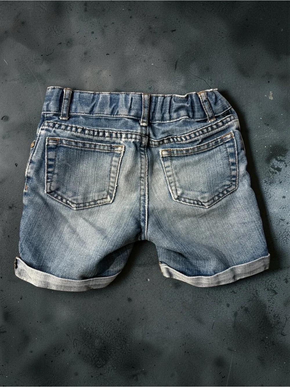 The Children's Place Distressed Rolled Cuff Denim Shorts - Blue